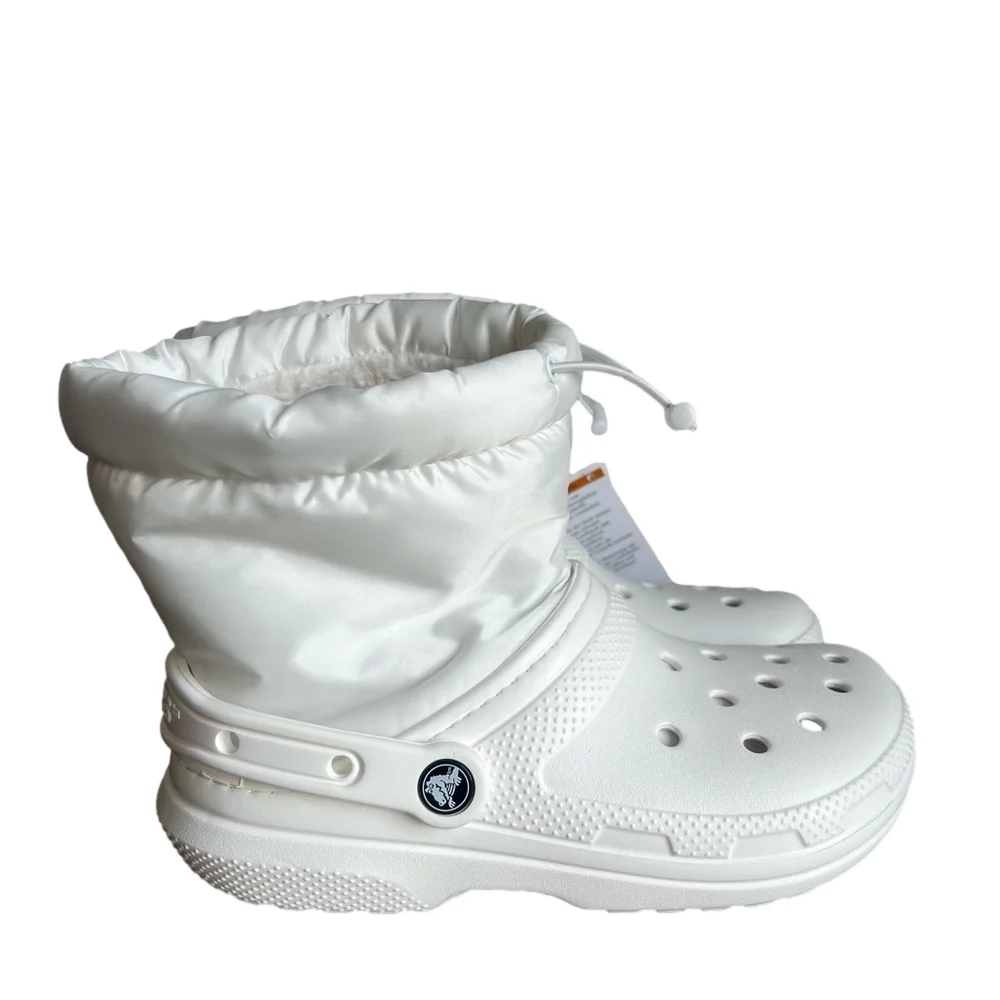 Crocs Classic Lined Neo Puff White Unisex Boot Size 7 or 5 SKU#24215